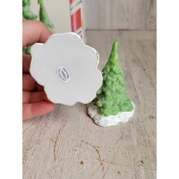 Lemax glazed tree set sugar spice village accessory Xmas set - Picture 5 of 6